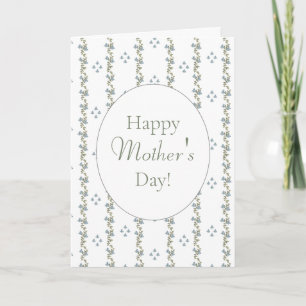 Simple Blue & White Painted Happy Mothers Day Card