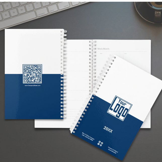Simple Blue & White Small Business Planner (Simple Blue & White Small Business Planner with Logo)