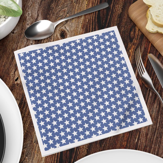 Simple Blue White Stars Patriotic Minimalist  Napkin (Creator Uploaded)