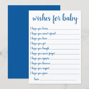 Simple Blue Wishes Cerulean Keepsake Card