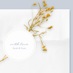 Simple Blue With Love Wedding Sticker