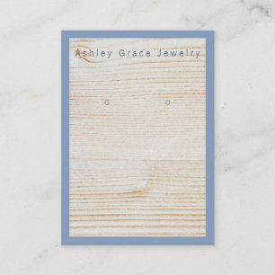 Simple Blue Wood Earring Display Card
