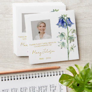Simple Bluebell Photo Funeral Seed Envelope