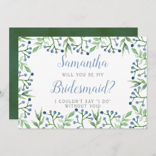 Simple Blueberries   Will You Be My Bridesmaid? Invitation