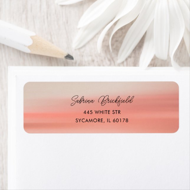 Simple Blush Colourful Wedding Return Address Labe (Insitu)