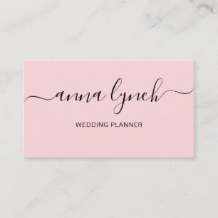 Simple Blush Handwritten Script Calligraphy Business Card