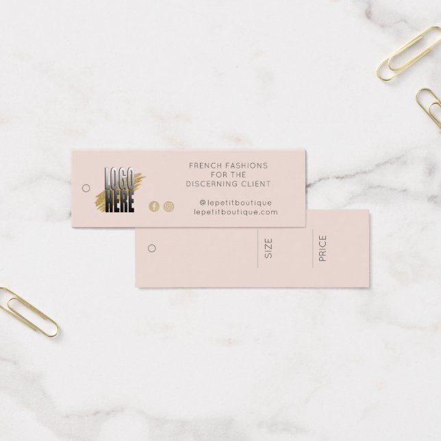 Simple Blush Logo  Clothing Price Tag (Office)