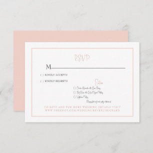 Simple Blush Modern Font Wedding RSVP Card