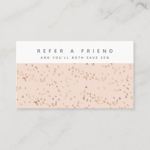 Simple Blush Pink and Gold Peach Personalised Referral Card