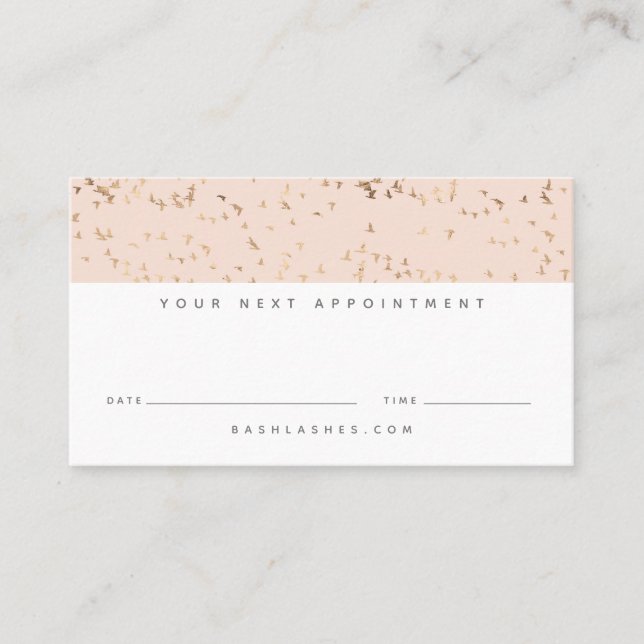 Simple Blush Pink and Gold Professional Peach Appointment Card (Front)