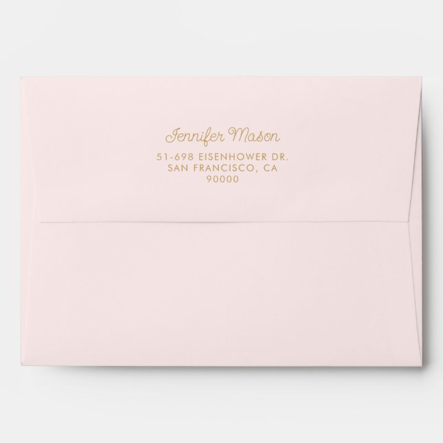 Simple Blush Pink Bridal Shower Envelope (Back (Top Flap))