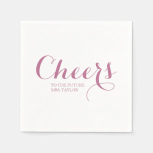 Simple Blush Pink Cheers Wedding  Napkin