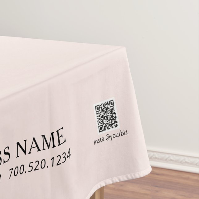 Simple Blush Pink Company Logo Craft Show  Tablecloth (In Situ)