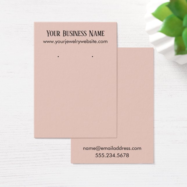 Simple Blush Pink Earring Holder Display Cards (Desk)