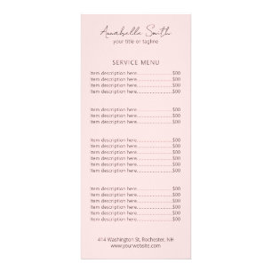 Simple Blush Pink Elegant Minimalist Modern Rack Card