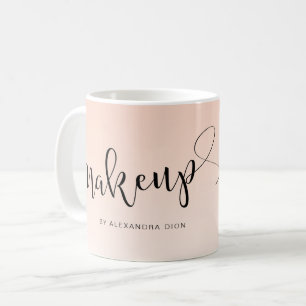Simple blush pink handwritten script calligraphy coffee mug