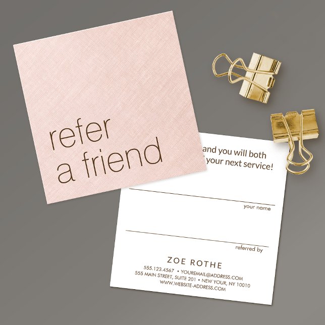 Simple Blush Pink Linen Customer Referral (Creator Uploaded)