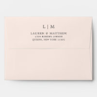 Simple Blush Pink Monogram Elegant Wedding