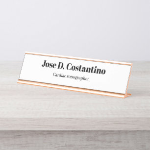 Simple Blush Pink Pastel Light Name Title Desk Nam Plate