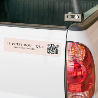Simple Blush Pink QR Code Promotional Business Bumper Sticker