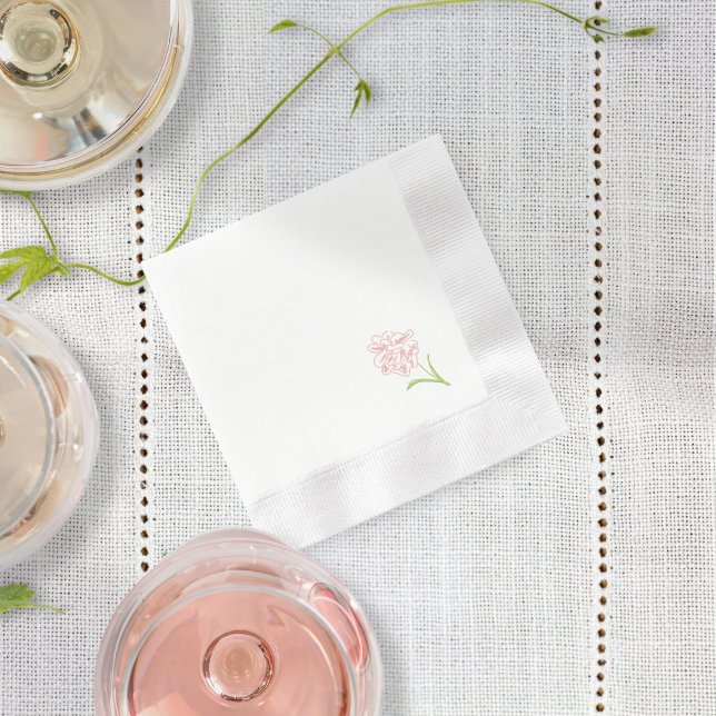 Simple Blush Pink Rose | White Napkins (Creator Uploaded)