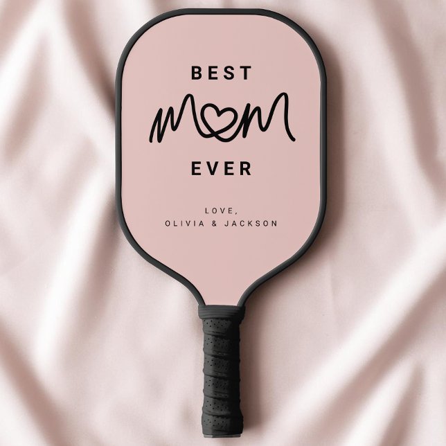 Simple Blush Pink Script Cute Modern Best Mum Ever Pickleball Paddle (Simple Blush Pink Script Cute Modern Best Mom Ever Pickleball Paddle)