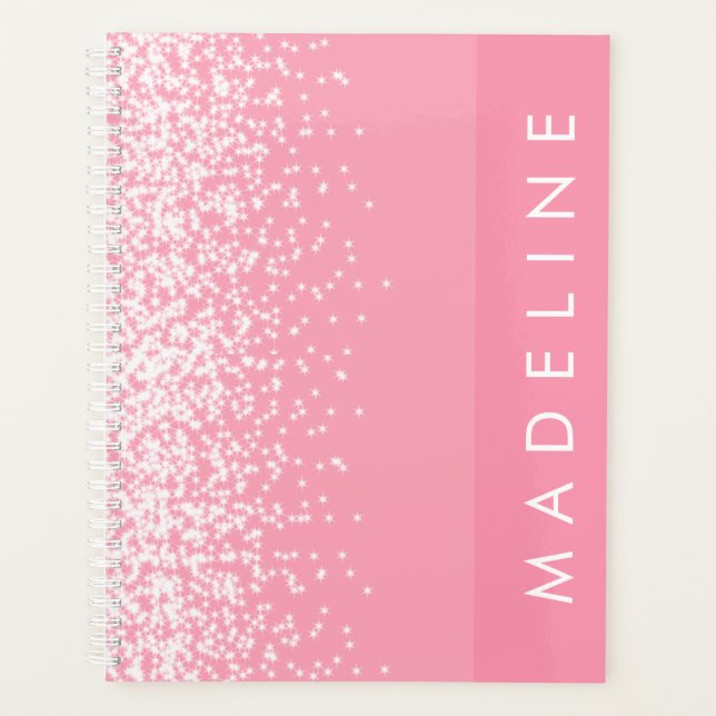 Simple Blush Pink Sparkle Personalised Name Planner (Front)