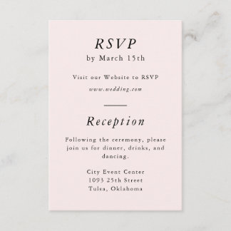 Simple Blush Pink Spring RSVP Card