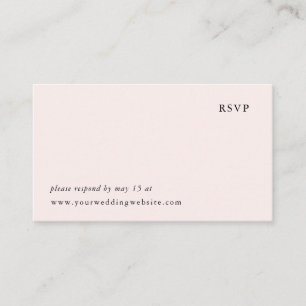 Simple Blush Pink Wedding   Online RSVP Enclosure Card