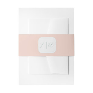 Simple Blush Sage Modern 2 Wedding Invitation Belly Band
