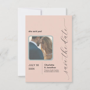 Simple Blush Sage Modern Save the Date