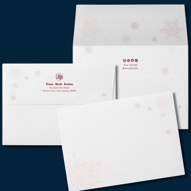 Simple Blush Snowflake Stars Envelope (Simple Blush Snowflake Stars Envelope)