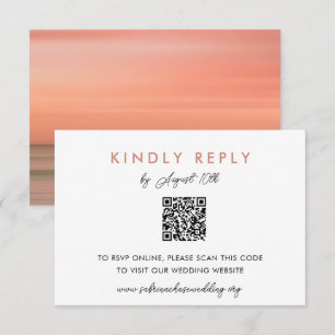 Simple Blush Wedding Website RSVP QR Code Card