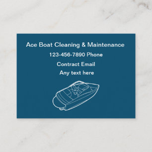Simple Boat Cleaning And Maintenance Business Card