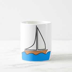 Simple Boat Vector Mug
