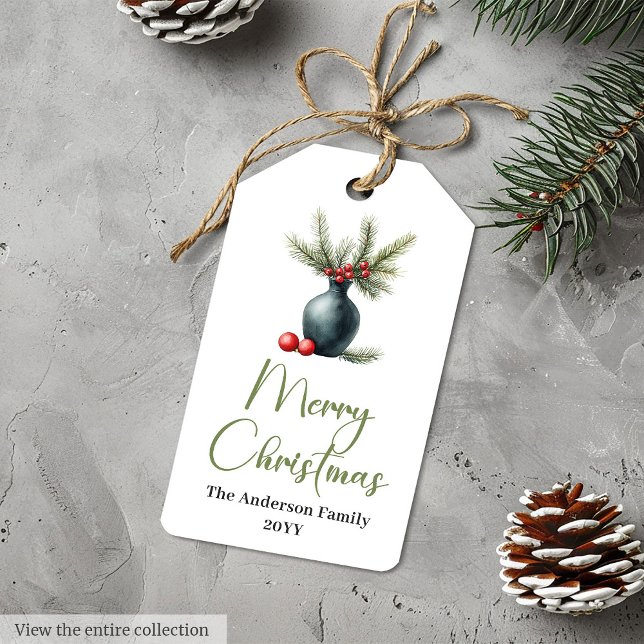 Simple Bohemian Botanical Christmas Gift Tag (Simple Bohemian Botanical Christmas Gift Tag

)