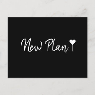 Simple Bohemian Script Black New Plan Postcard