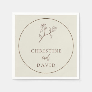 Simple Bohemian Wedding floral beige Napkins