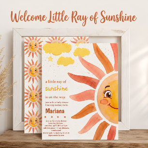 Simple Bohemian you are my sunshine baby shower Invitation