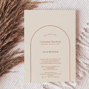 Simple Boho Arch Ivory Lingerie Shower Invitation