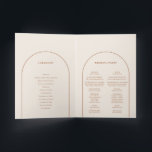 Simple Boho Arch Ivory Wedding Folded Programme<br><div class="desc">This Simple Boho Arch Ivory Wedding Folded Program design features a sophisticated muted palette of neutral ivory paired with gorgeous mix and match options of rust terracotta, sage green, and plum. The understated elegance of simple typography and gentle arches creates a soothing and polished aesthetic with classic minimalist styling. The...</div>