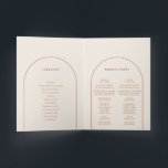 Simple Boho Arch Ivory Wedding Folded Programme<br><div class="desc">This Simple Boho Arch Ivory Wedding Folded Program design features a sophisticated muted palette of neutral ivory paired with gorgeous mix and match options of rust terracotta, sage green, and plum. The understated elegance of simple typography and gentle arches creates a soothing and polished aesthetic with classic minimalist styling. The...</div>