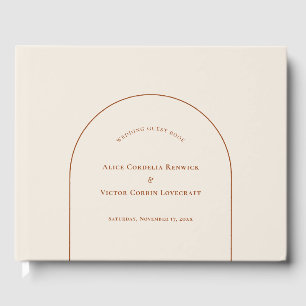 Simple Boho Arch Ivory Wedding Guest Book