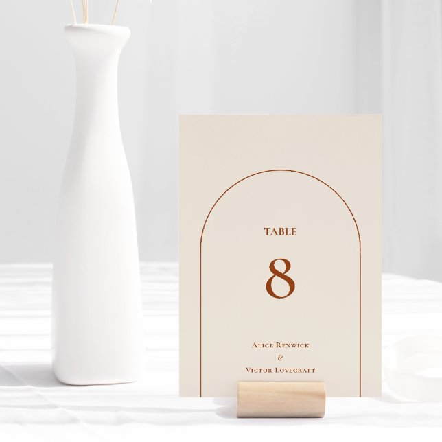 Simple Boho Arch Ivory Wedding Table Number (Creator Uploaded)