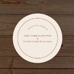 Simple Boho Arch Ivory Wedding Thank You Classic Round Sticker<br><div class="desc">This Simple Boho Arch Ivory Wedding Thank You Classic Round Sticker design features a sophisticated muted palette of neutral ivory paired with gorgeous mix and match options of rust terracotta, sage green, and plum. The understated elegance of simple typography and gentle arches creates a soothing and polished aesthetic with classic...</div>