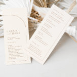 Simple Boho Arch Minimalist Wedding Program<br><div class="desc">Designed to coordinate with for the «Arches Minimalist» Wedding Invitation Collection. To change details,  click «Details». To move the text or change the size,  font,  or colour,  click «Edit using Design Tool». View the collection link on this page to see all of the matching items in this beautiful design.</div>