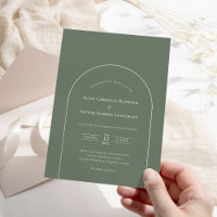 Simple Boho Arch Sage Green Wedding