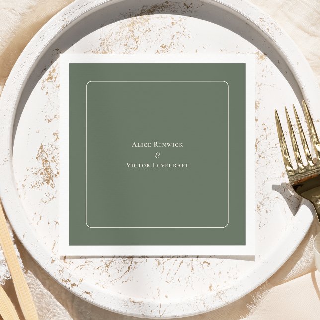 Simple Boho Arch Sage Green Wedding Napkin (Creator Uploaded)