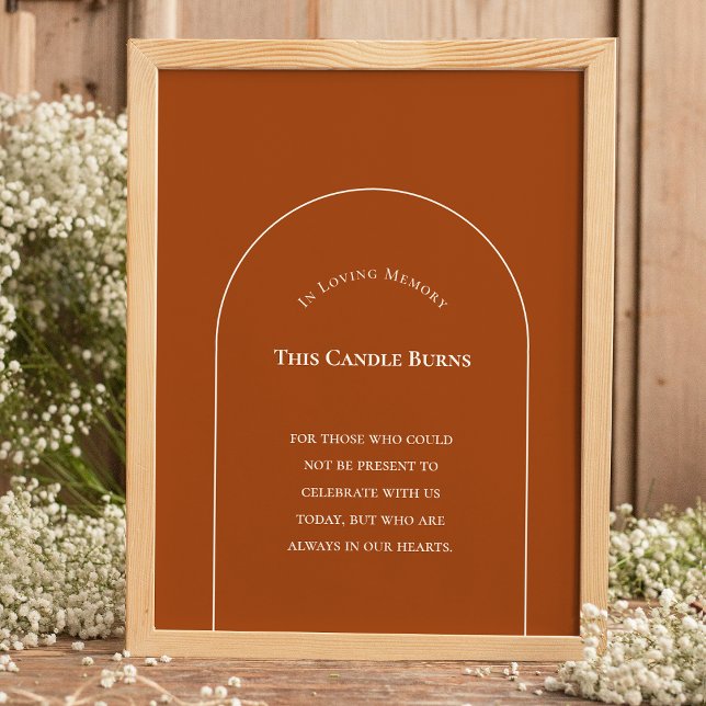 Simple Boho Arch Terracotta This Candle Burns Poster (Creator Uploaded)