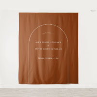 Simple Boho Arch Terracotta Wedding Photo Backdrop
